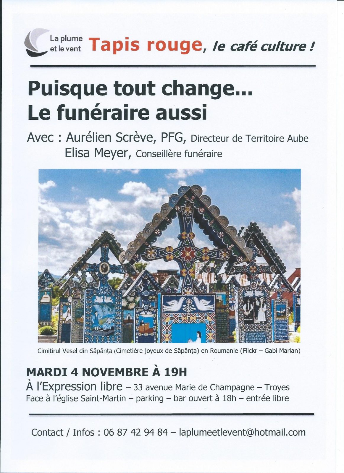 Tapis rouge, le café culture : „Puisque tout change, le funéraire aussi“