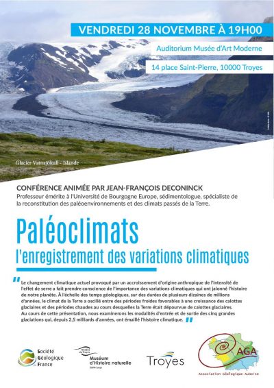 Conférence „Les paléoclimats : Les variations climatiques à travers les temps géologiques“
