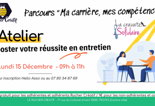 Atelier “Booster votre réussite en entretien“