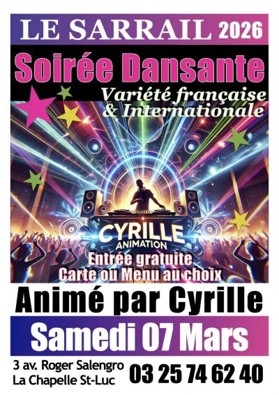 Soirée dansante variété Française et Internationale !