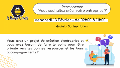 Permanence „Vous souhaitez créer votre entreprise ?“