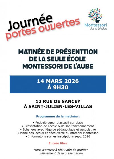 Portes ouvertes école Montessori dans l’Aube