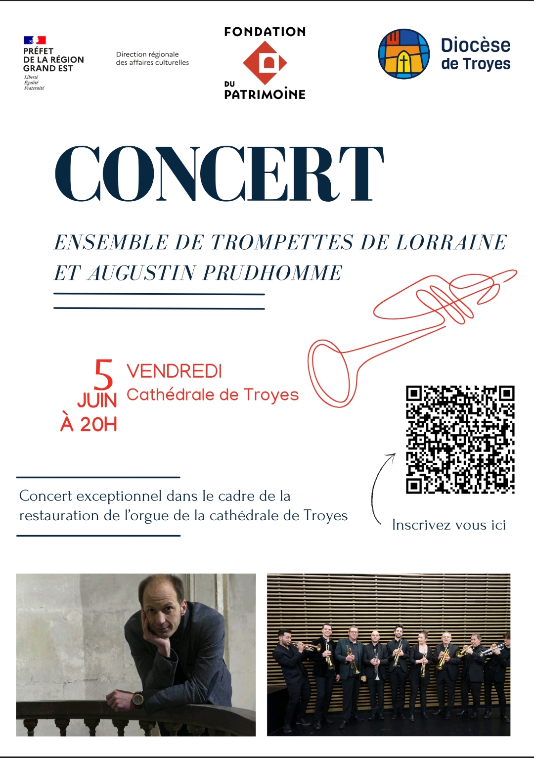 Concert de l’Ensemble des Trompettes de Lorraine et Augustin Prudhomme