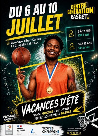 Vacances d’été – Stage basket