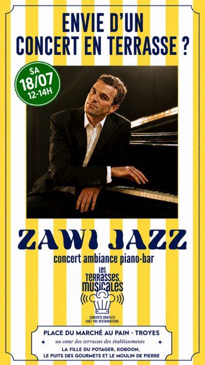 Les terrasses musicales. Concert ambiance piano-bar par le pianiste „Zawi Jazz“