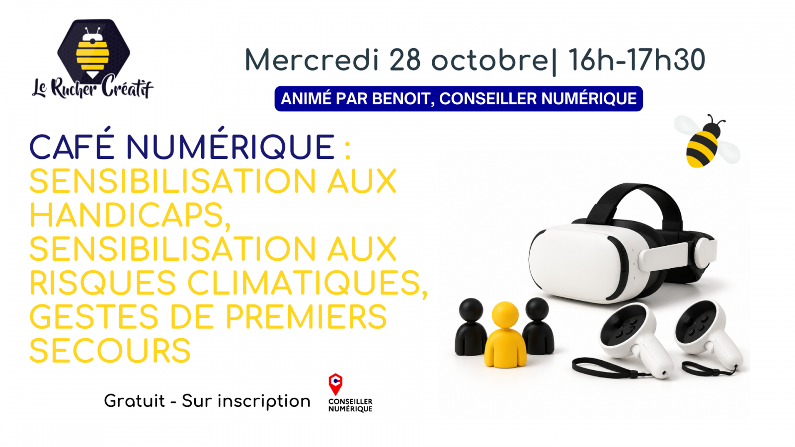 Café numérique : Sensibilisation aux handicaps, sensibilisation aux risques climatiques, gestes de premiers secours