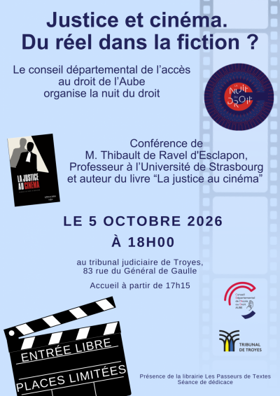 Nuit du Droit – Conférence : „Justice et cinéma. Du réel dans la fiction ?“
