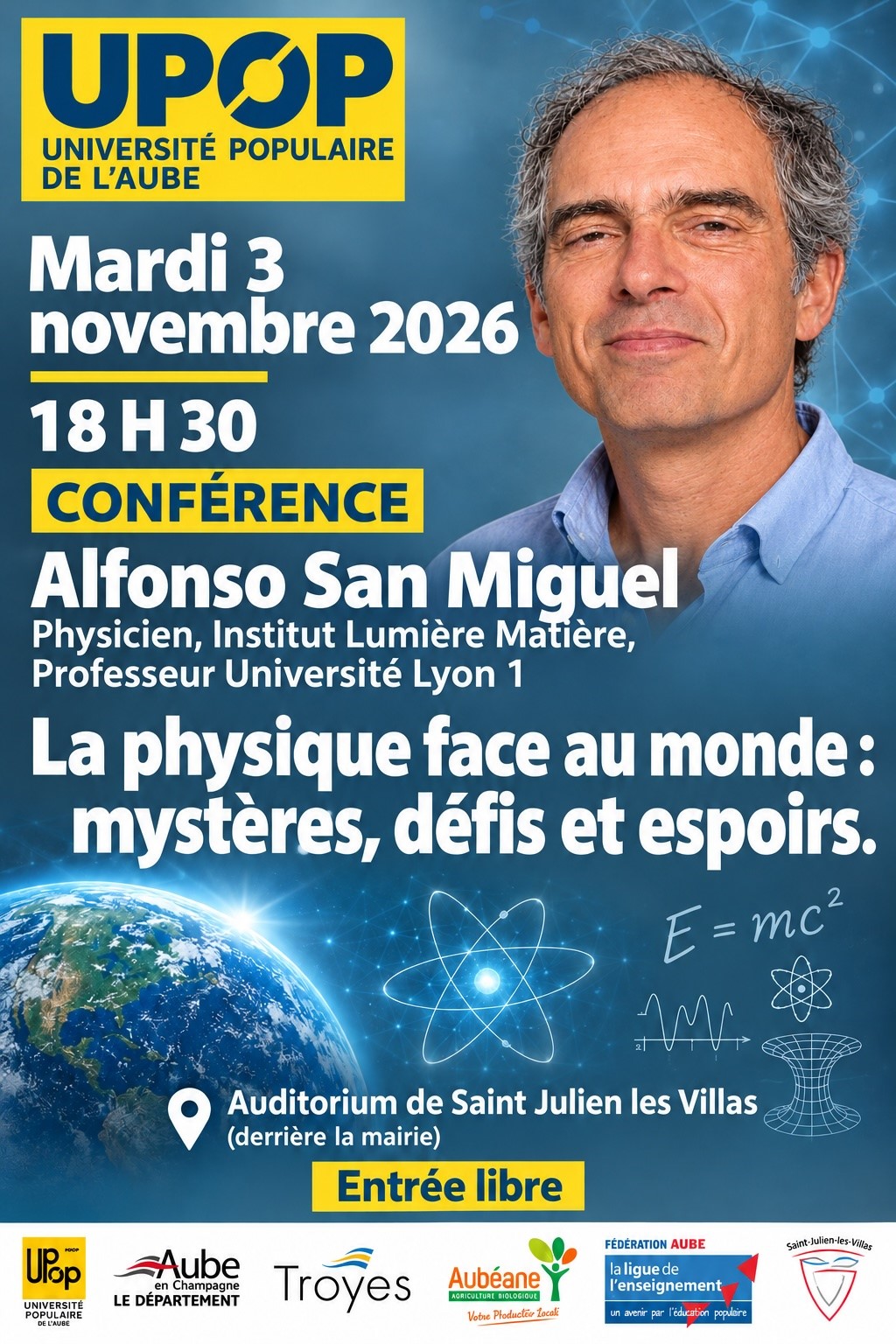 Conférence – La physique face au monde : mystères, défis et espoirs